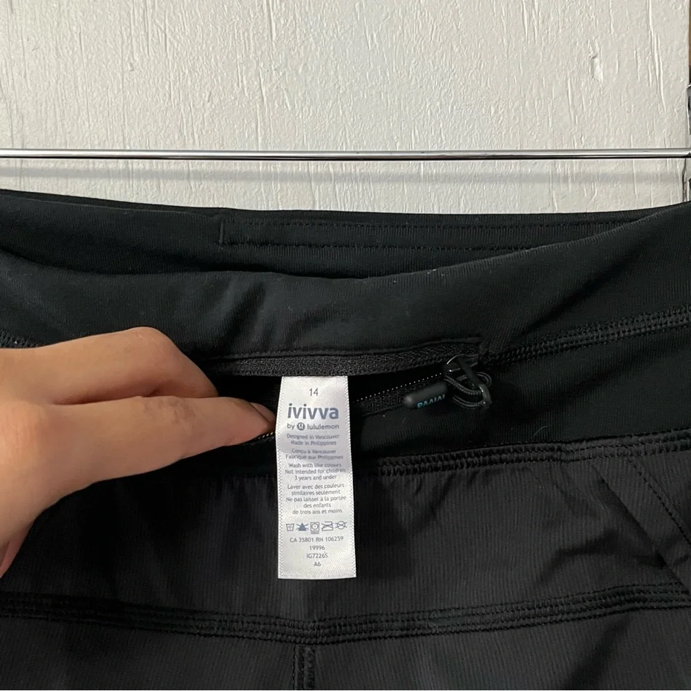Ivivva Black Athletic Running Shorts Size 14